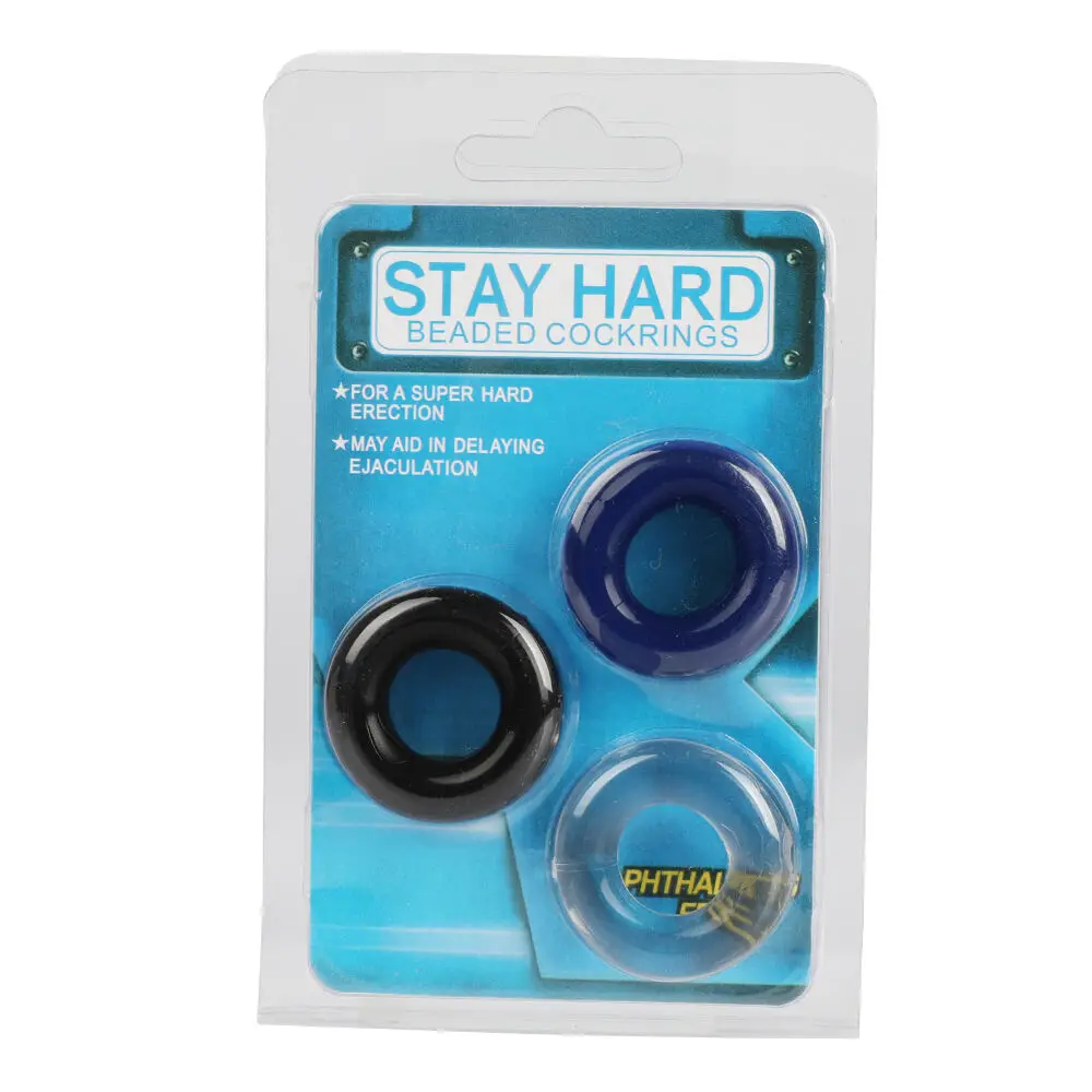 3Pcs Silicone Durable Penis Ring Adult Men Ejaculation Delay Cock Rubber Rings Penis Enlargement Sex Toys For Male Sex Ring