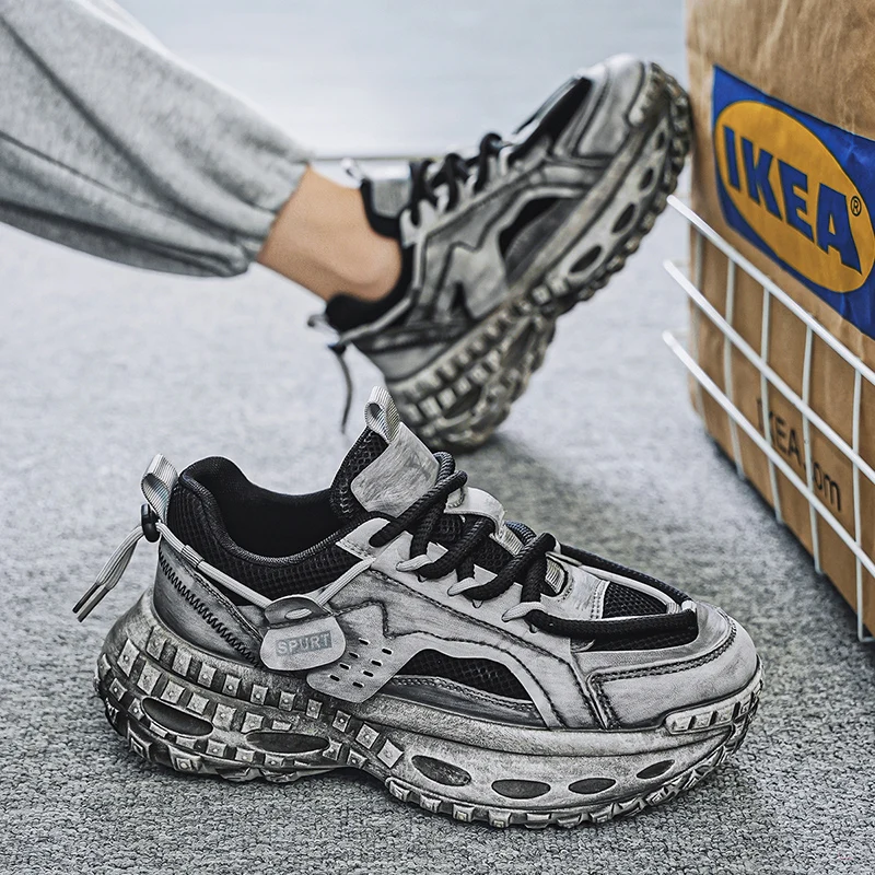 2025 Cushioned Running Shoes for Heavy Runners Lace-up Sneakers (Anti-slip) Outdoor Sports Men's Sneakers