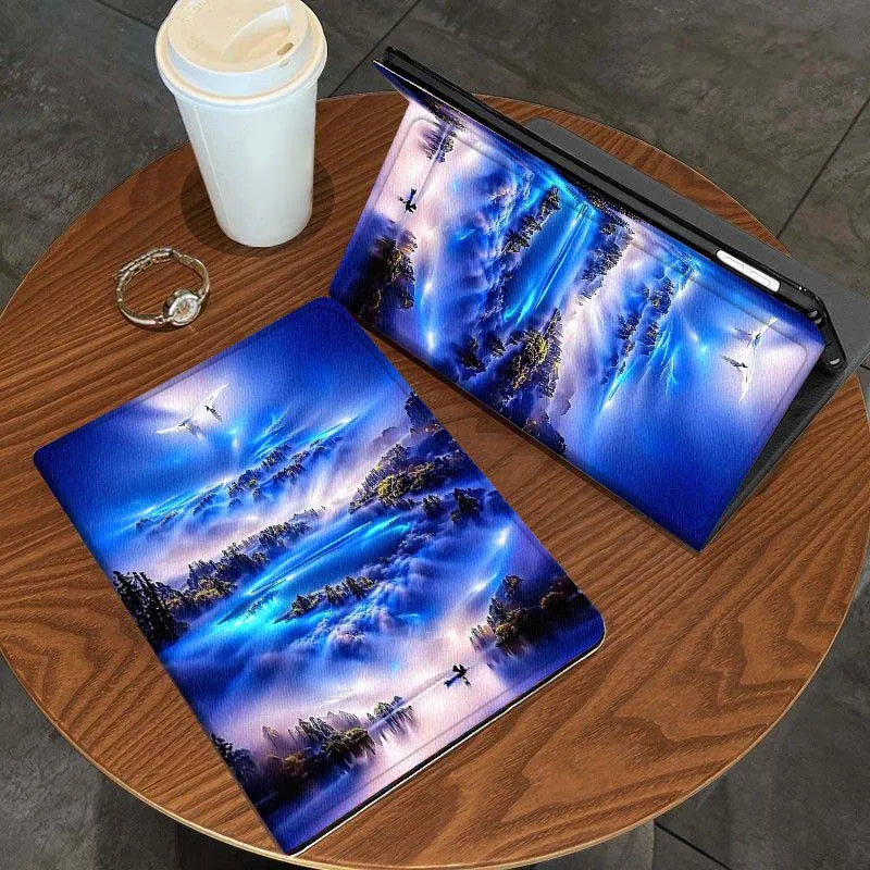 

Mountain Lake Crane Art For Samsung Galaxy Tab S11 A11 A9 A8 S6 A 10.1 A7 10.4 Plus 2025 2023 Tablet Case Gift