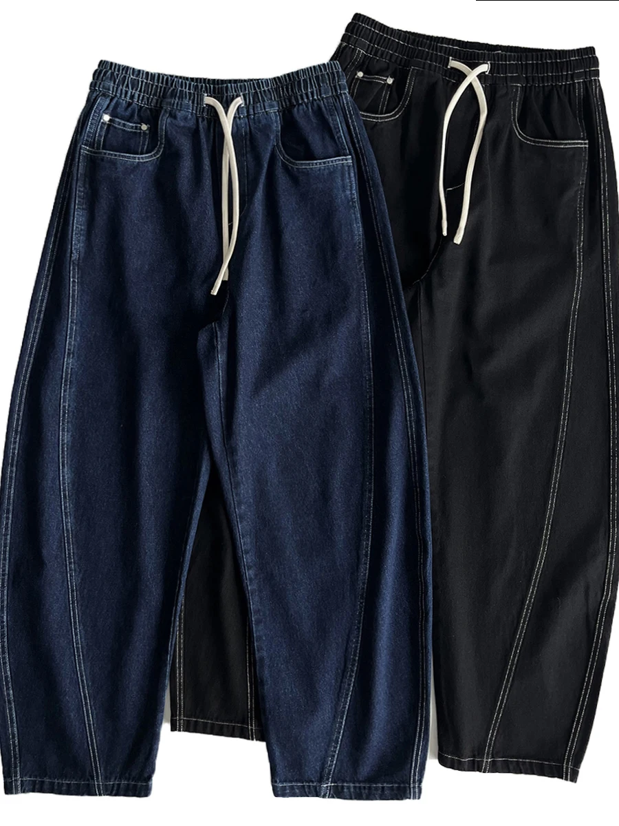 

Мужские винтажные джинсы-карго с широкими штанинами, свободного прямого кроя, из смесового хлопка, в стиле ретро