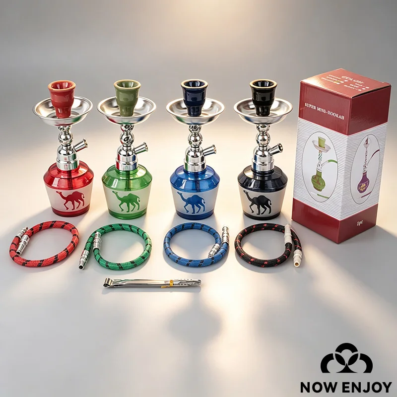 NOW ENJOY 2026 Popular Portable Mini Water Pipe Hookah Single Tube Glass Pipe Shisha Tobacco Smoking Pipes best Gift for men