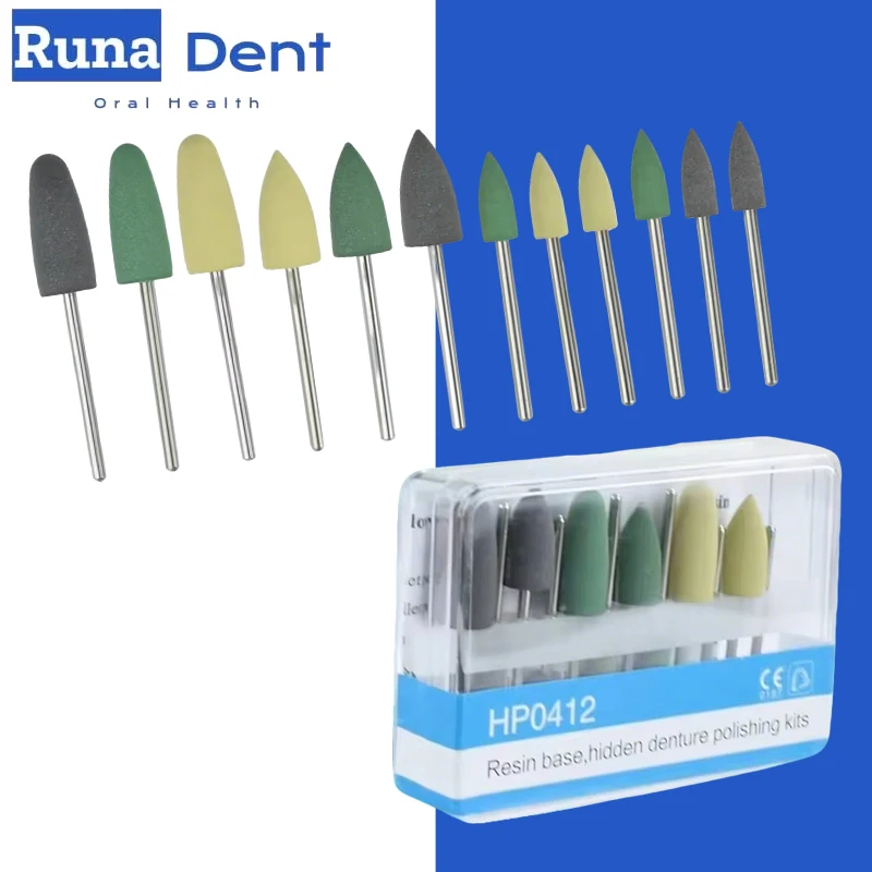 

Dental Polishing Kit HP0412 Rubber Silicone Polishers For Porcelain Zirconia Acrylic Denture Resin Grinding