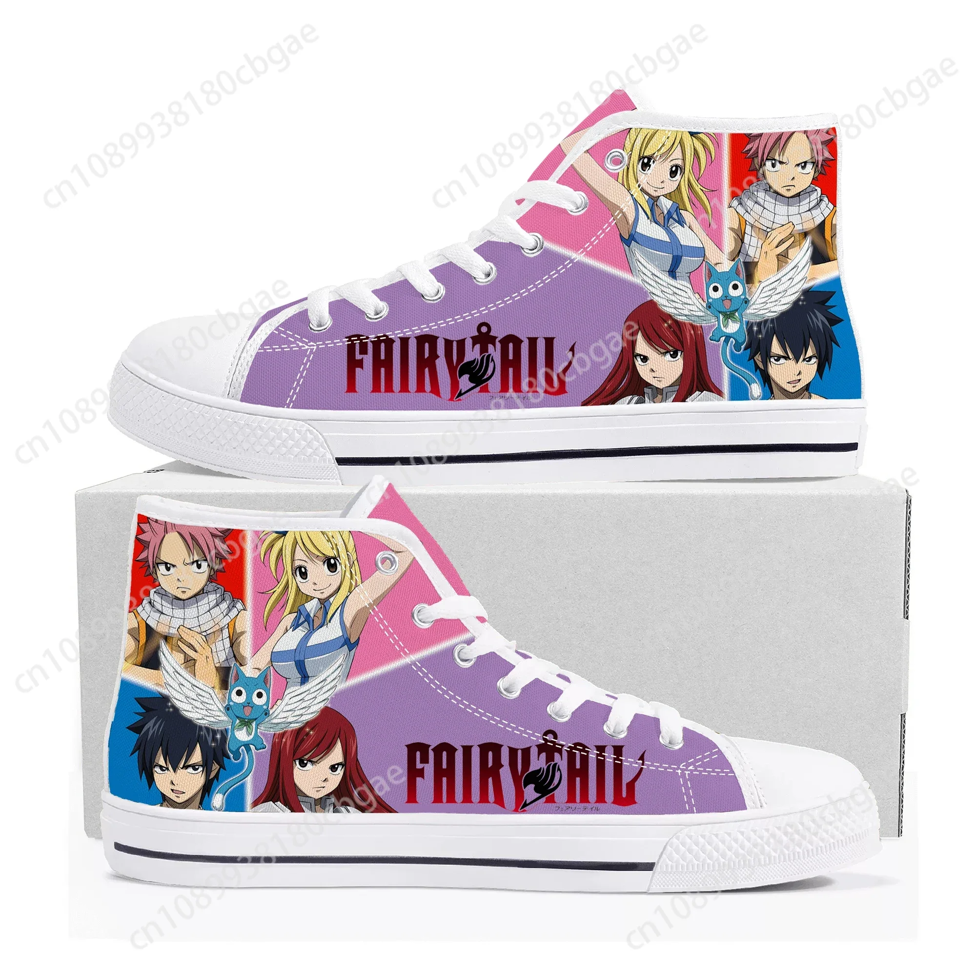 

Hot Anime Fairy Tail Natsu Dragneel High Top Quality Sneakers Men Women Teenager Canvas Sneaker Casual Couple Shoes Custom Shoe