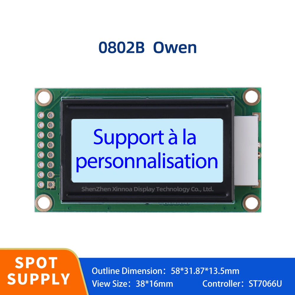 8 * 2-Character LCD Screen COB LCD Module 0208 LCD 8*2 0802 8X2 Gray Film Blue Letters European 0802B Liquid Crystal Display