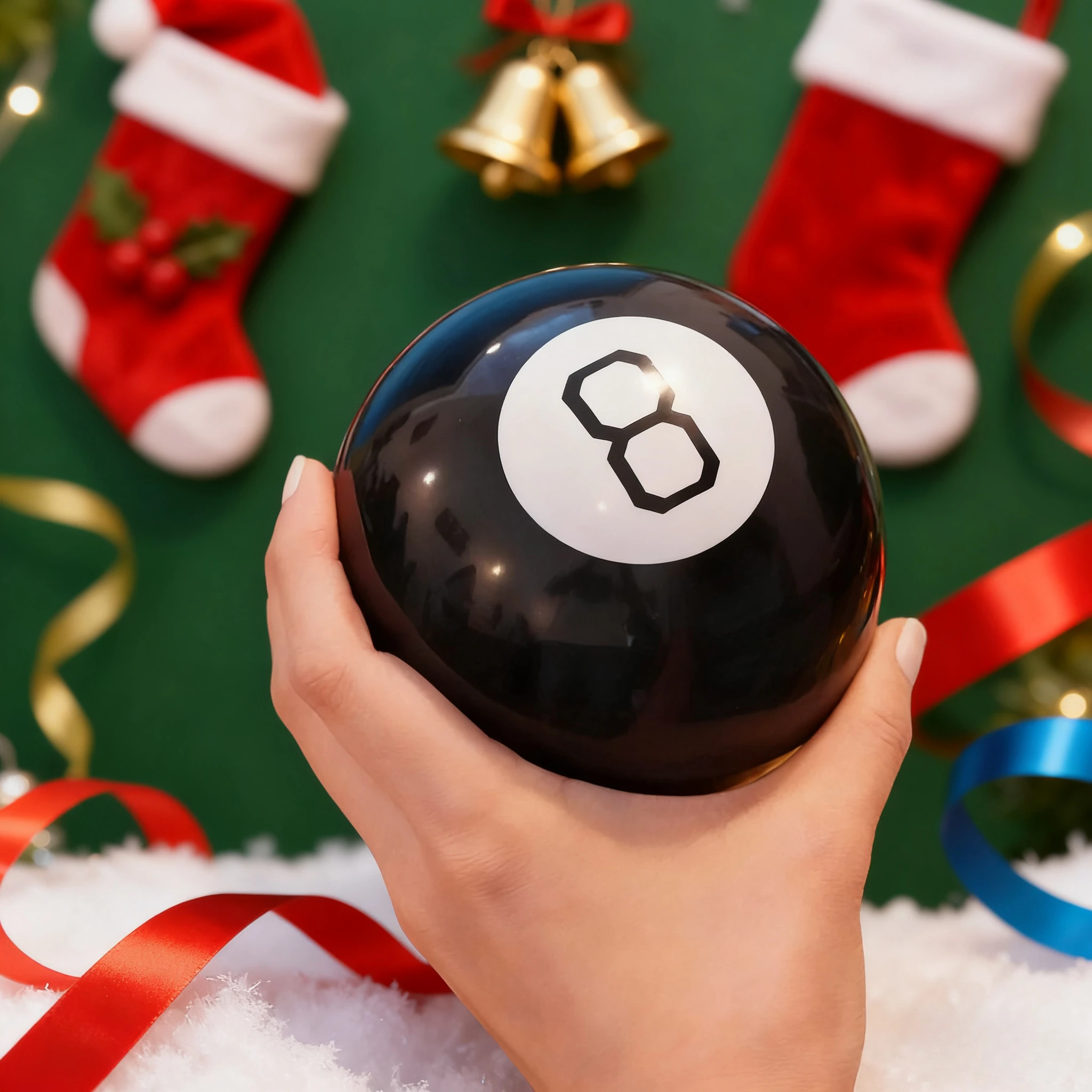 Christmas Magic Ball, Novelty Fortune Telling Ball with Xmas Design, Fun Office Home Decoration & Gift for Christmas Party