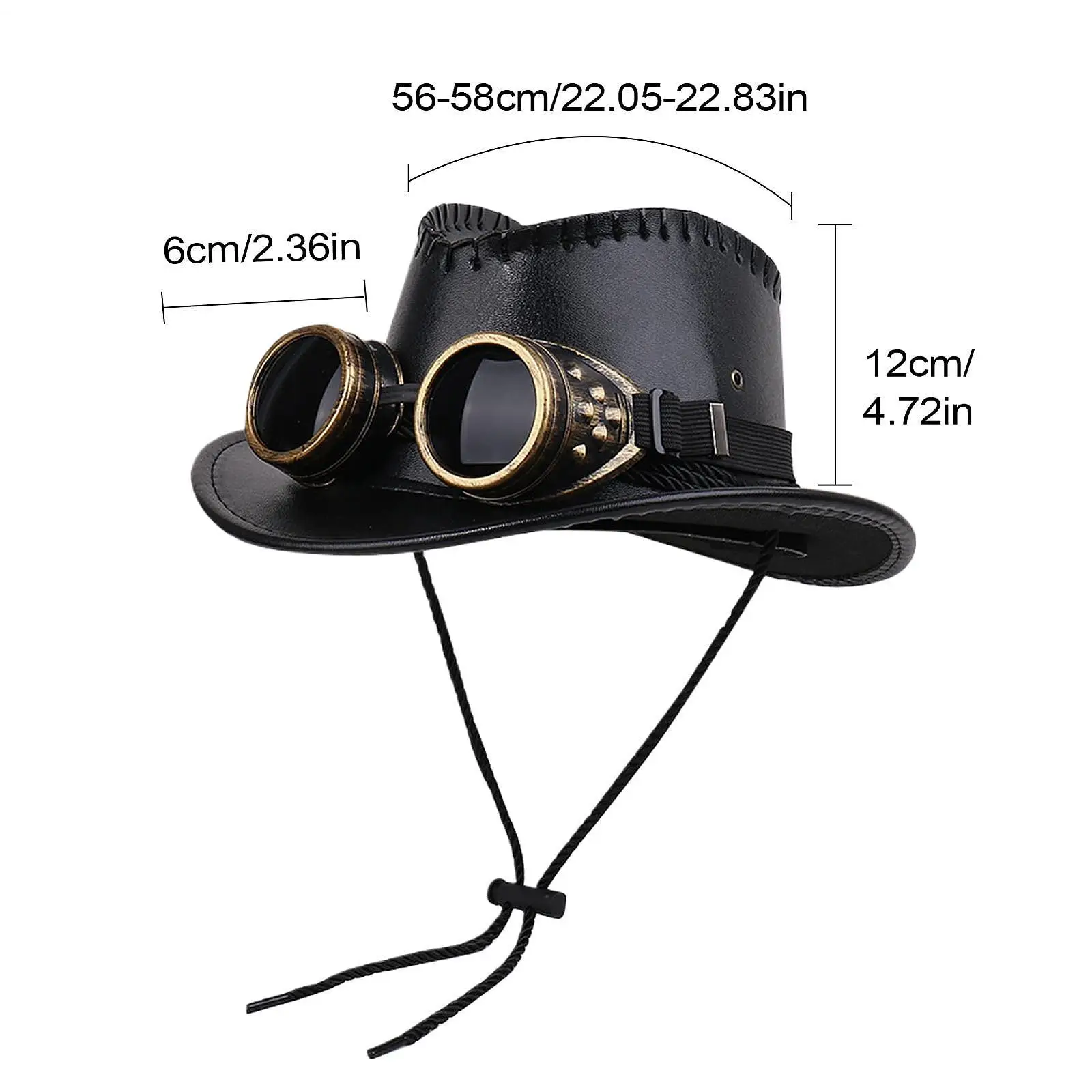 قبعة Steampunk مع نظارات واقية للرأس لحفلات لعب الأدوار في العطلات