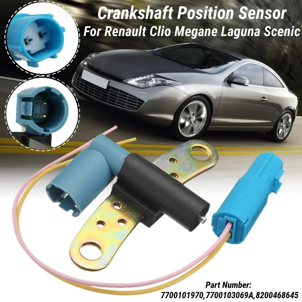 2Pin Car Crankshaft Crank Position Sensor for Renault Clio Laguna