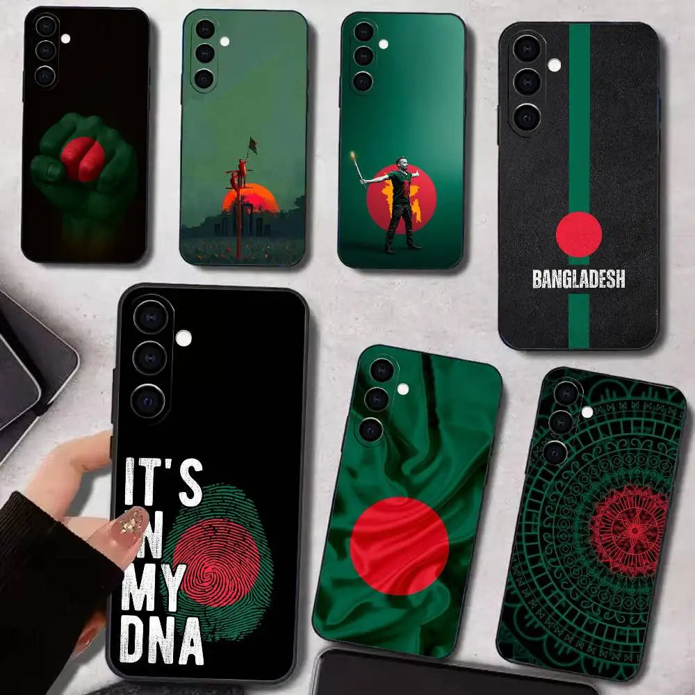 B-Bangladesh Flag    Phone Case For Samsung Galaxy A73,A72,A71,A70,A53,A52,A51,Soft Silicone Black Cover