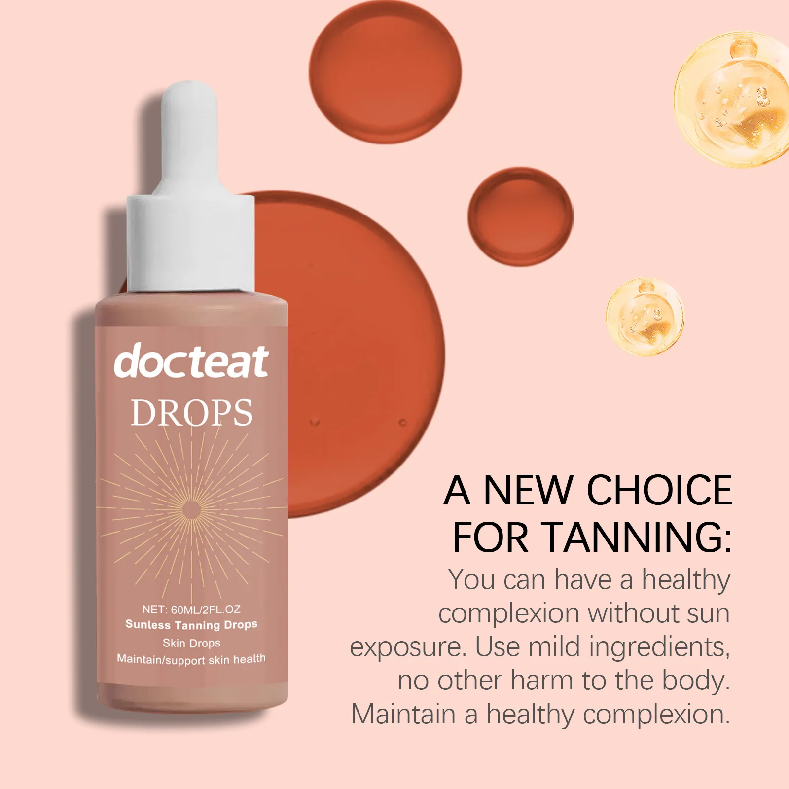 DOCTEAT Body Boosting Black Drops Suitable for All Skin Types Assist in Tanning Skin Even out Skin Tone Maintain Health Drops