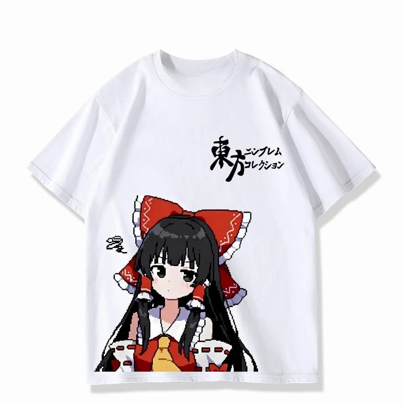 Anime Touhou Project Hakurei Reimu T Shirt Men Women Casual Short Sleeve Tee Shirt Unisex Fashion Aesthetic Trend Y2K T-shirt