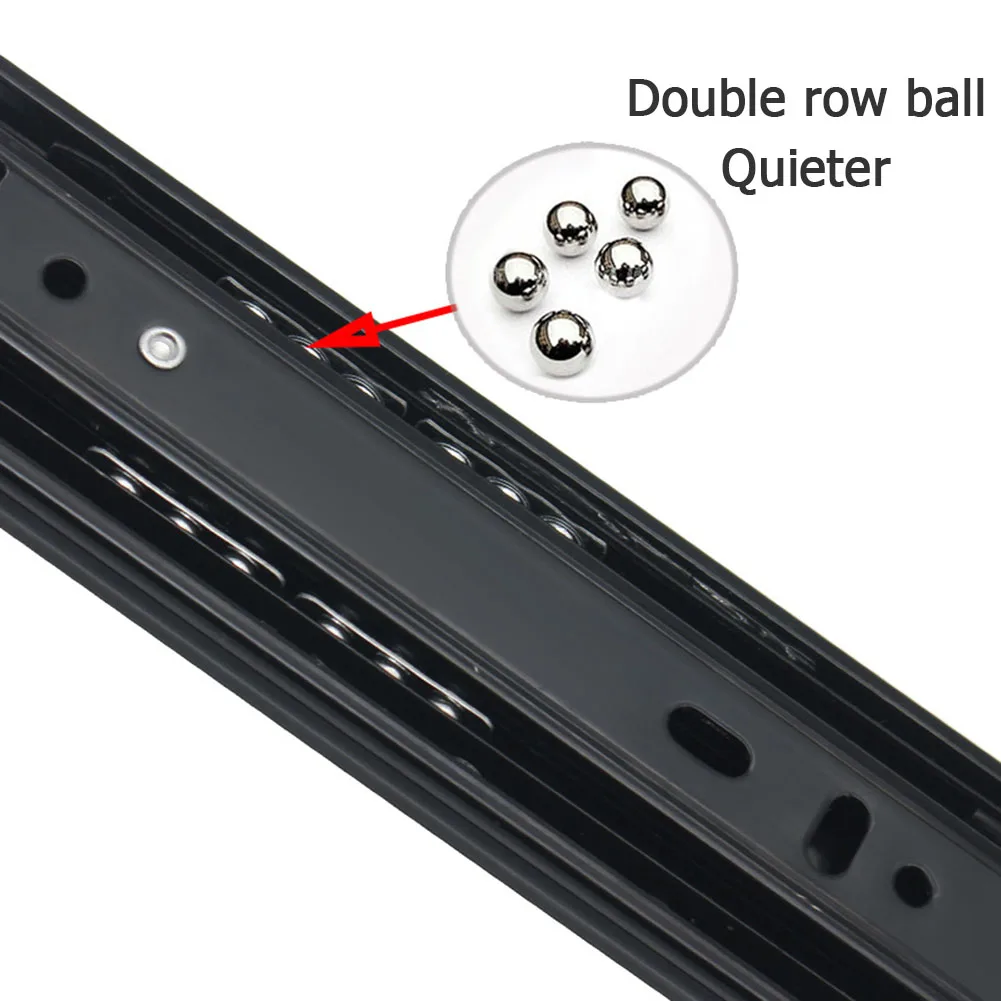 2Pcs Drawer Slides 6 Inch Telescopic Ball Bearing Slide Rail 3 Section Mounting Drawer Runners Slider for Cabinet Home Furniture