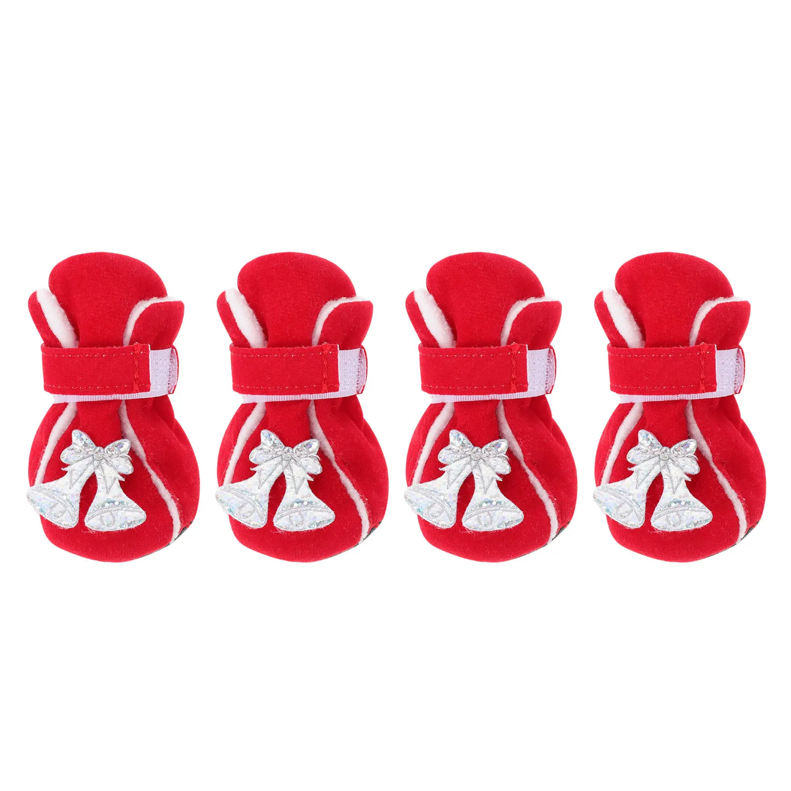 

4Pcs Puppy Shoes Winter Warm Dog Boots Practical Christmas Paw Protectors Anti-Slip Outdoor Pet Footwear Pet Winter Shoes