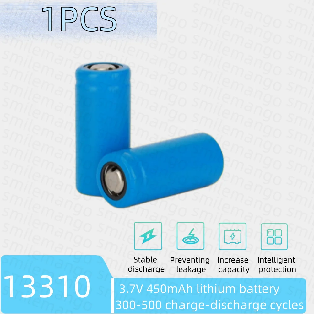 13310 450mAh 3.7V High Rate Rechargeable Li-ion Battery Button Top for Flashlight Electric Toothbrush Toy