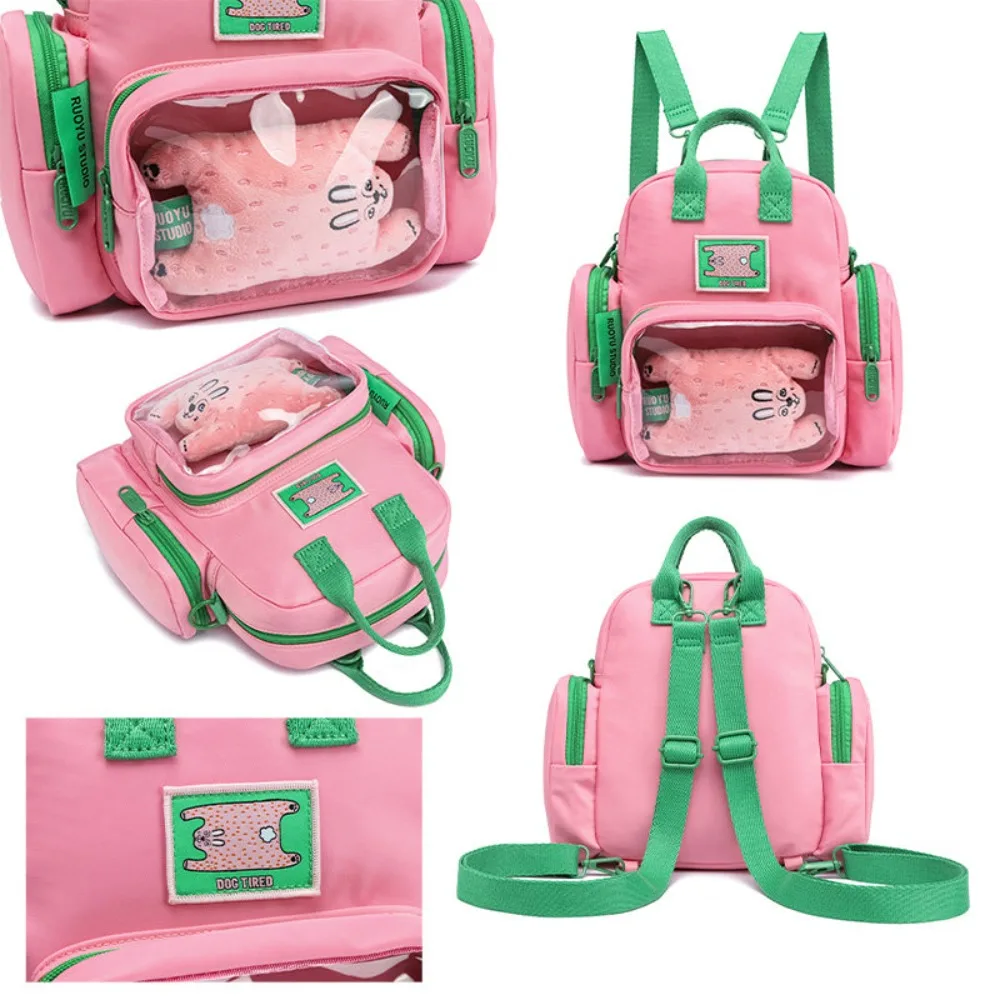 Childlike Cute Cartoon Animals Mochilas Casual Travel Ita Bag Commuter Mochilas Mujer Transparent Backpack Bags for Women Bolsas