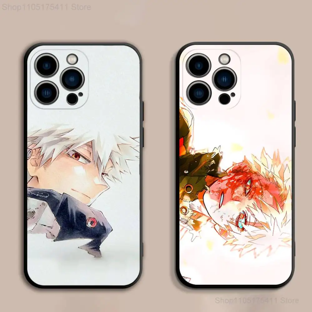 

BakugoS My Hero Academia Phone Case For iPhone 17,16,15,14,13,12,Pro,Max,Plus,E,SE4,Air,Mini Black Soft Cover