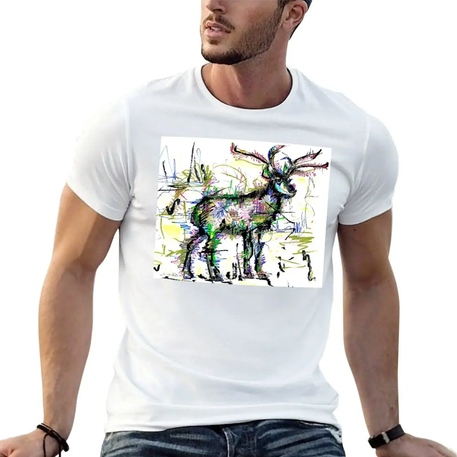 

Deer T-Shirt vintage funny meme t-shirts T-shirts oversize anime t shirts for men