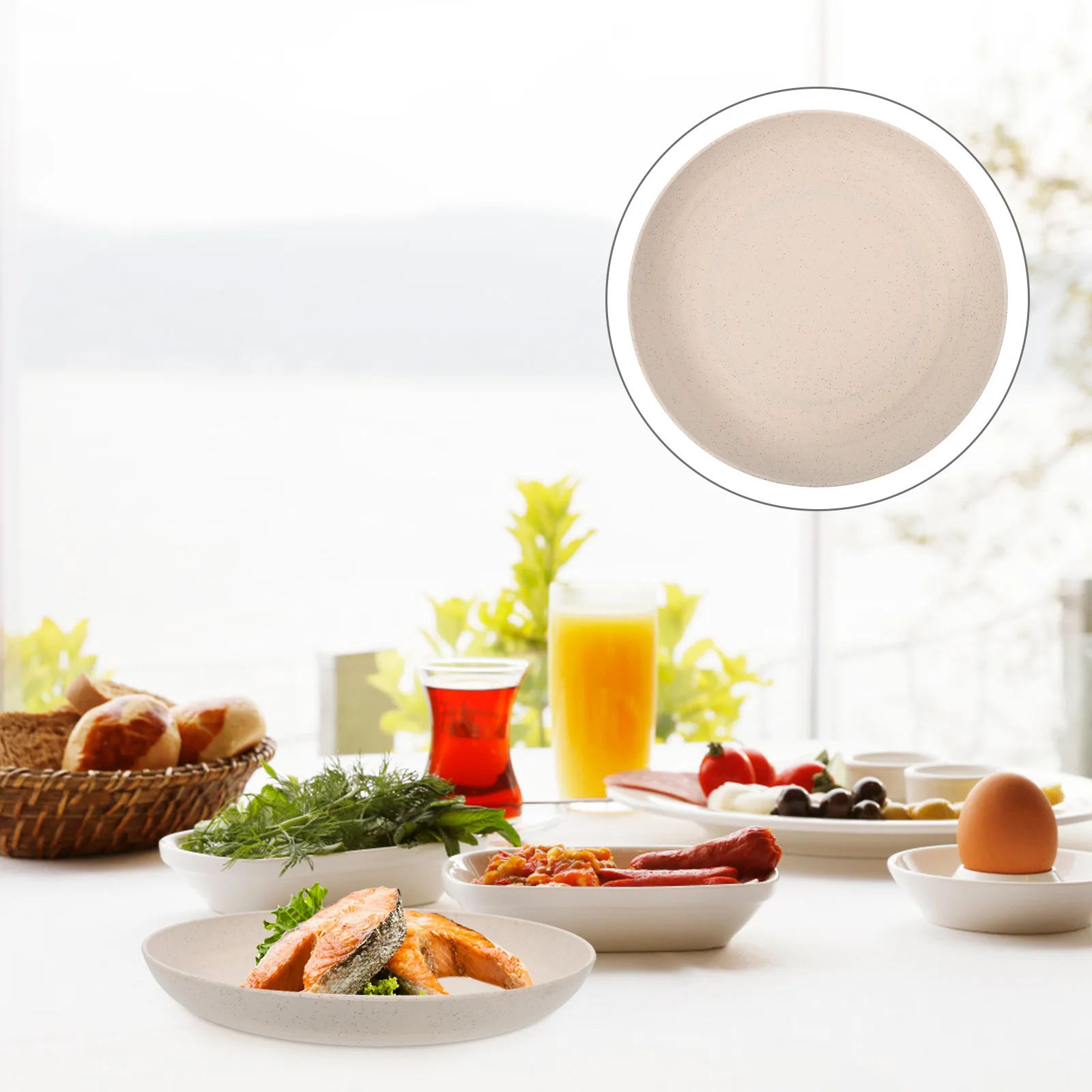 

Household Food Plate Round Serving Plate For Sashimi Sushi Fruit Pasta Dishwasher Safe Multi-Function Kitchen Tableware