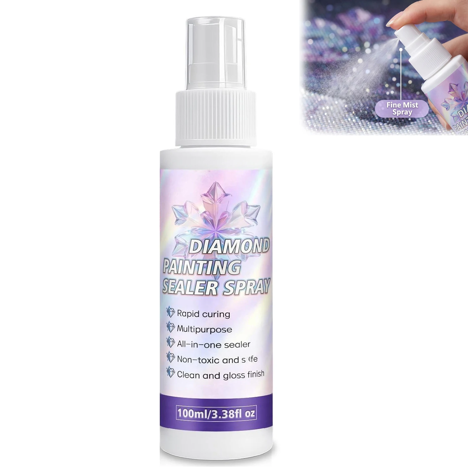 Diamond Painting Sealer Spray, Quick-Drying Diamond Art Sealer for Instant Protection & Enhanced Shine Prevents Dust & Fall-Off