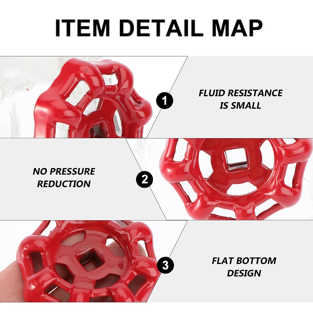 

10pcs Valve H Metal Red Finish Easy Open Close Gate Ball Water Pipe Fitting Cast Iron Kitchen Faucet Accessories