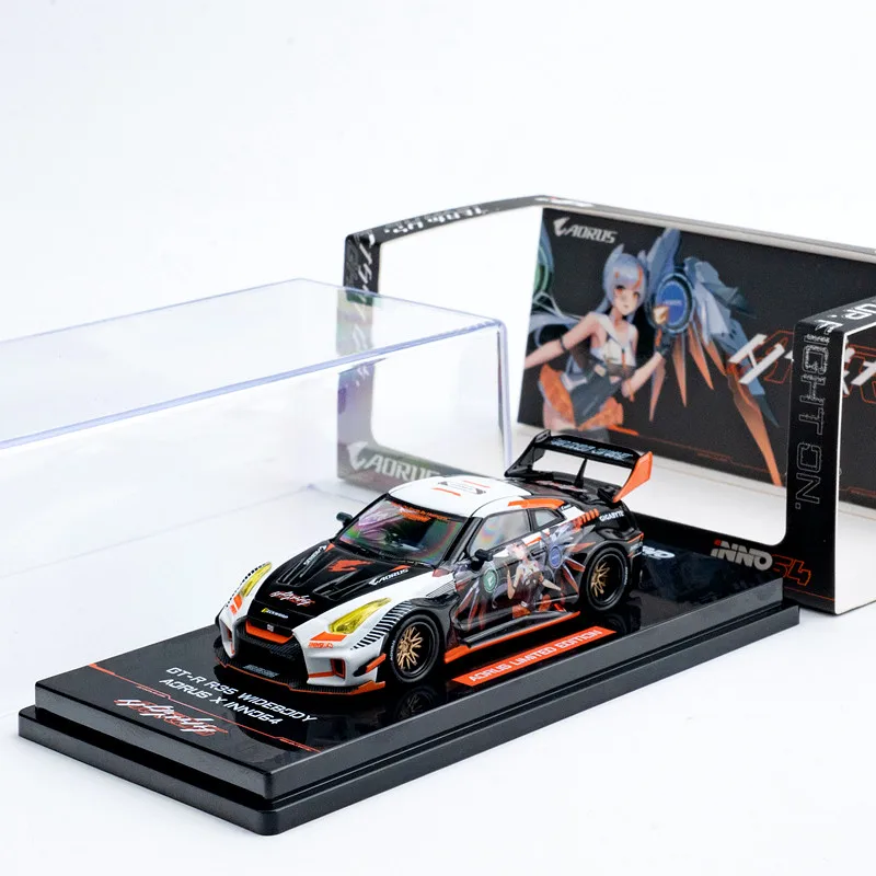 Diecast INNO 1:64 Scale GTR R35 WIDEBODY AORUS Alloy Car Model