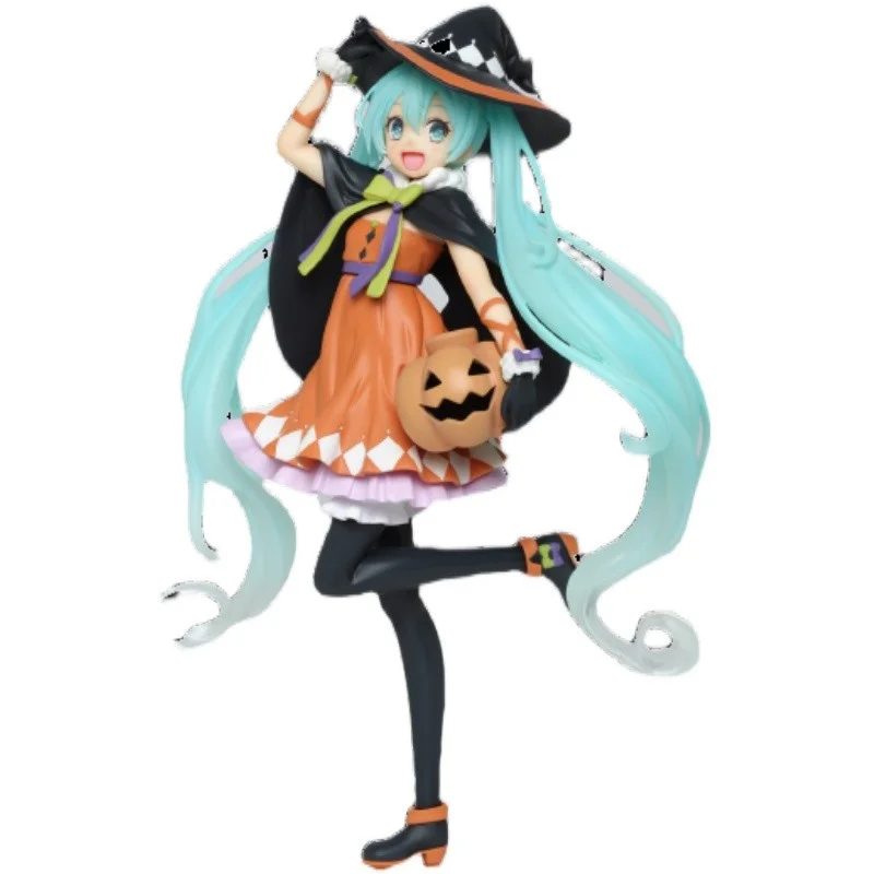 Taito Virtual Singer Anime Figure Hatsune Miku 2nd Season Autumn Costume Halloween Pumpkin Action Figure Toy for Kids Gift Model