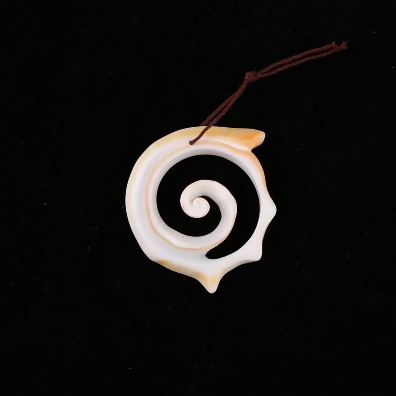 

B&F Natural Stone Shell Pendant for Necklace Fashion Handmade Jewelry Charm Gift Accessory 46x39x5mm 6.6g