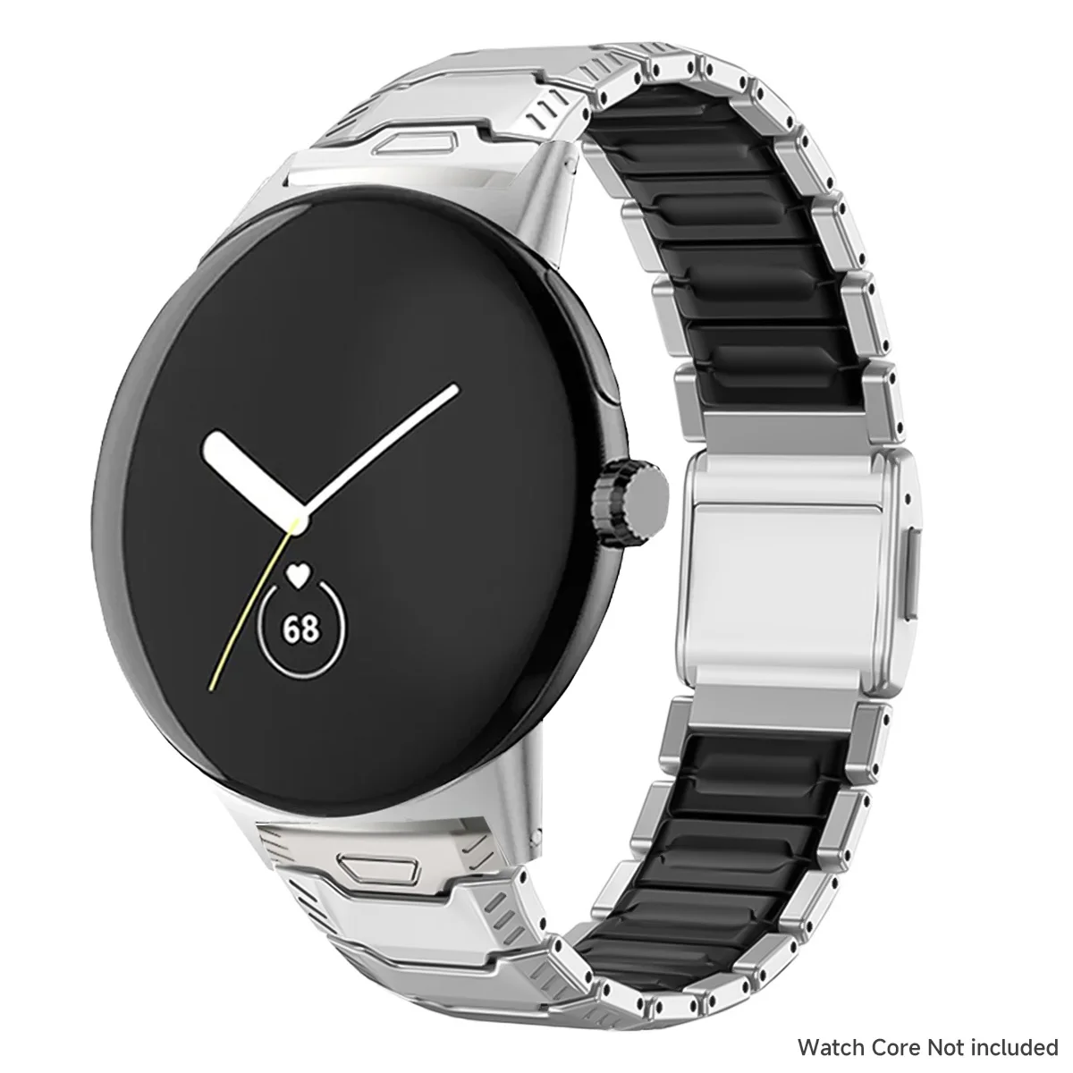 Titanium + Silikon-Armband für Google Pixel Watch 5 4 3 45mm Luxuriöses Magnetisches Doppelschicht-Band für Pixel Watch 5 45mm Herren-Armband – Detail 16