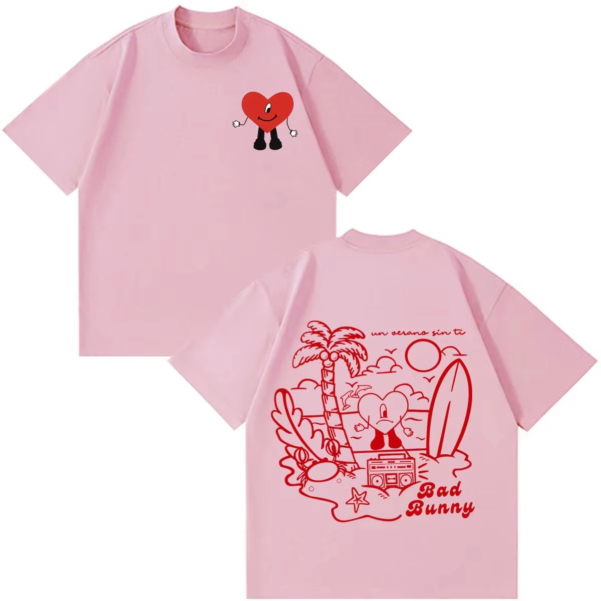 Rapper Bad Bunny Tour 2026 T-Shirt Vintage Loose Oversized Unisex T-shirt Trendy Cotton Harajuku high quality Couples Breathable