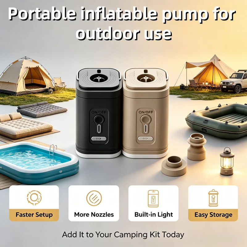 Outdoor Inflatable Camping Tent With Air Pump - Rechargeable Air Pump Inflator Deflator, Mini