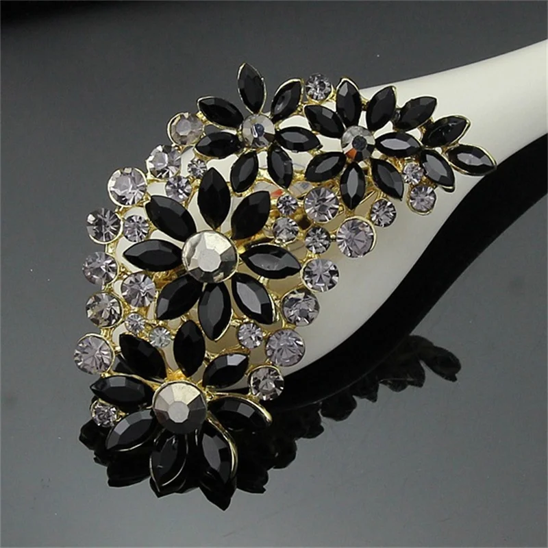 Fashion Exaggeration Luxury Multi-color Feather Rhinestone Brooch Corsage Women\'s Dress Accessories Jewelry