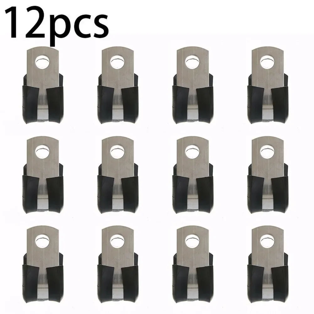 FINDME 12Pcs Brake Pipe Clip Fuel Line Hose Water Pipe Air Tube Clamps Fastener Rubber Lined P Clips 5/16