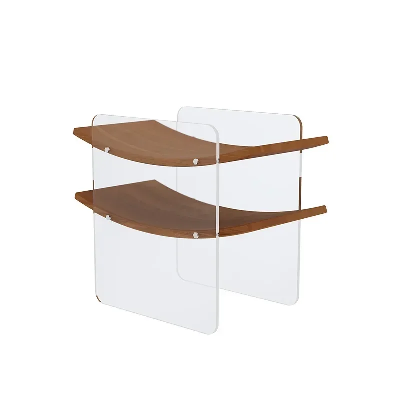 

Transparent acrylic minimalist design sofa side cabinet living room simple telescopic modern solid wood edge table