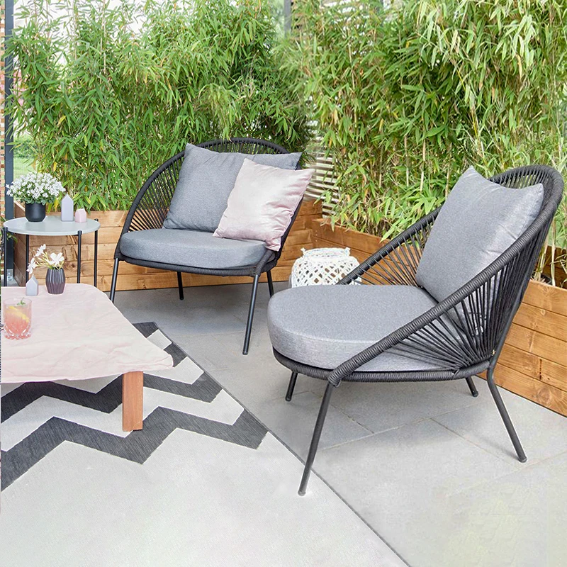 

Outdoor Leisure Rattan Chair Sofa Villa Outdoor Balcony Garden Waterproof and Sun Protection Homestay Terrace Furniture