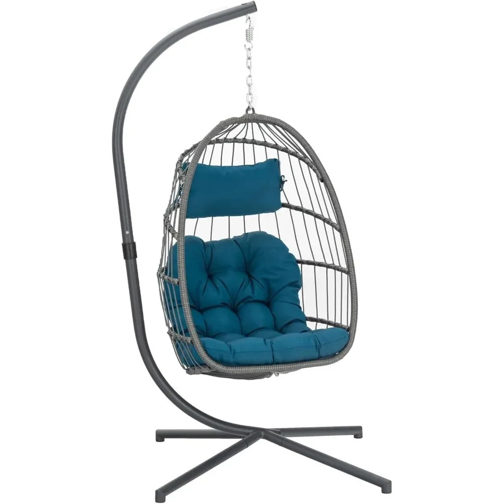 

Wicker Egg Chair Outdoor Indoor for Patio Balcony, Foldable Rattan Swinging Chair Hammock Chairs Hanging Chair