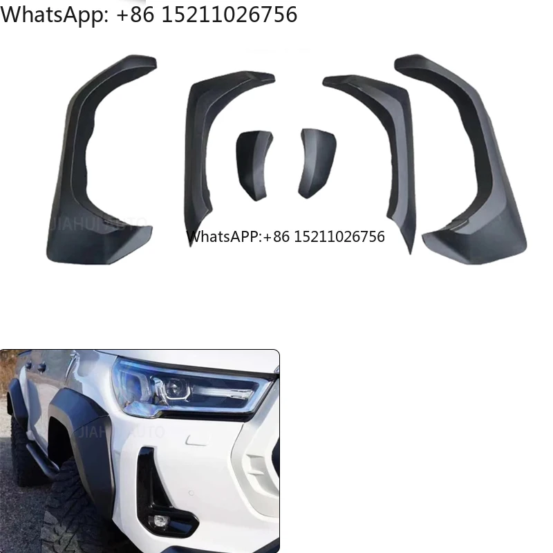 

PP- Plastic GR Style Wide Fender Flares for Toyota Hilux 2015-2023 Double Cabs