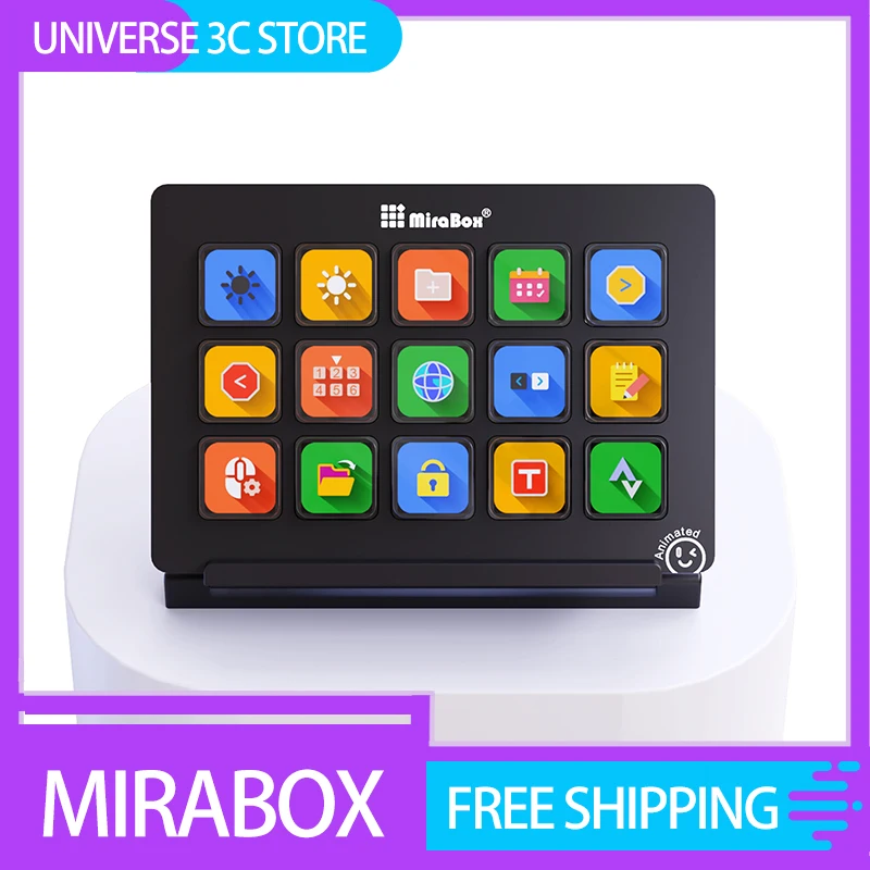 Mirabox 293v3 Stream Deck Customized Keypad Macro Programming Lcd Button Visual Screen Visual Highlight Accessories For Office