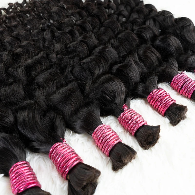 Shinehair Water wave Curly Hair Bulk Human hair bulk No Weft Extensions Brazilian Hair Weave Bundles Virgin Hair For Boho Braids