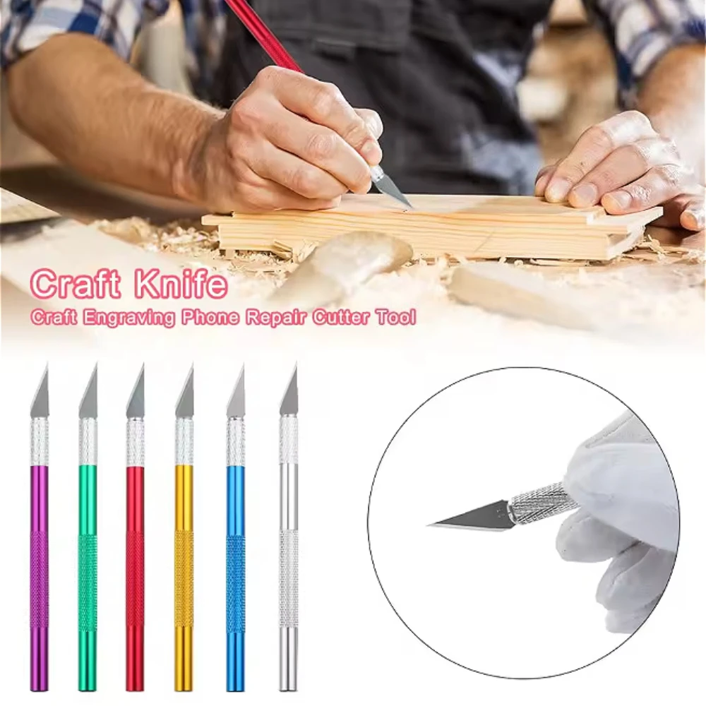 Cake Carving Sculpture Craft with 1pc Blade Engraving Cutter Non-slip Knife Metal Scalpel