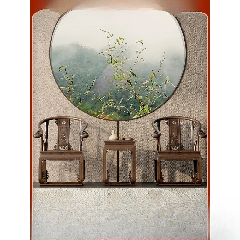 

Solid wood palace chair three-piece set of new Chinese court armchair household Ganoderma lucidum chair
