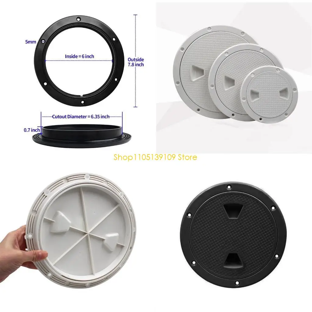 

P5ED Black/White Flat Inspection Boats Access Cover Lid Screw Out Deck Plate