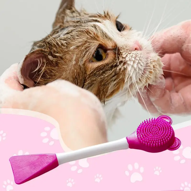 Cat Chin Cleaner Manual Silicone Cat Cleaner Brush Silicone Brush Heads Cleaning Tool For Gums Jaw Tongue Chin And Face Cleaning