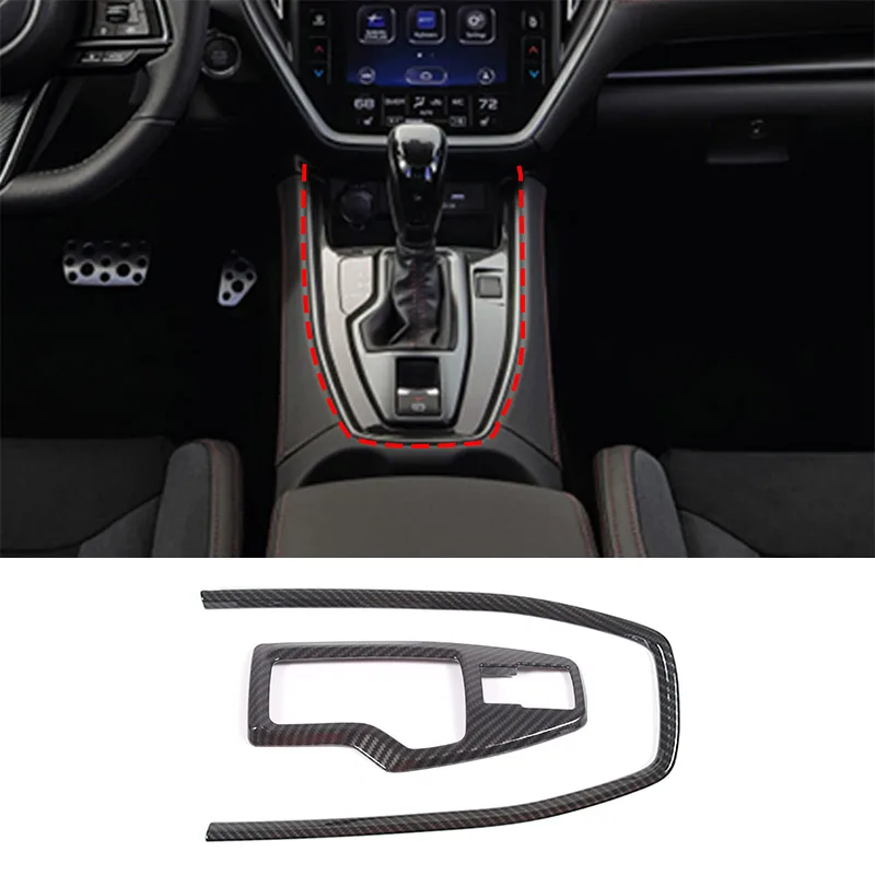 For Subaru WRX 2021-2023 ABS Carbon Fiber Car Center Control Gear Shift Panel Handbrake Decorative Frame Sticker Car Accessories