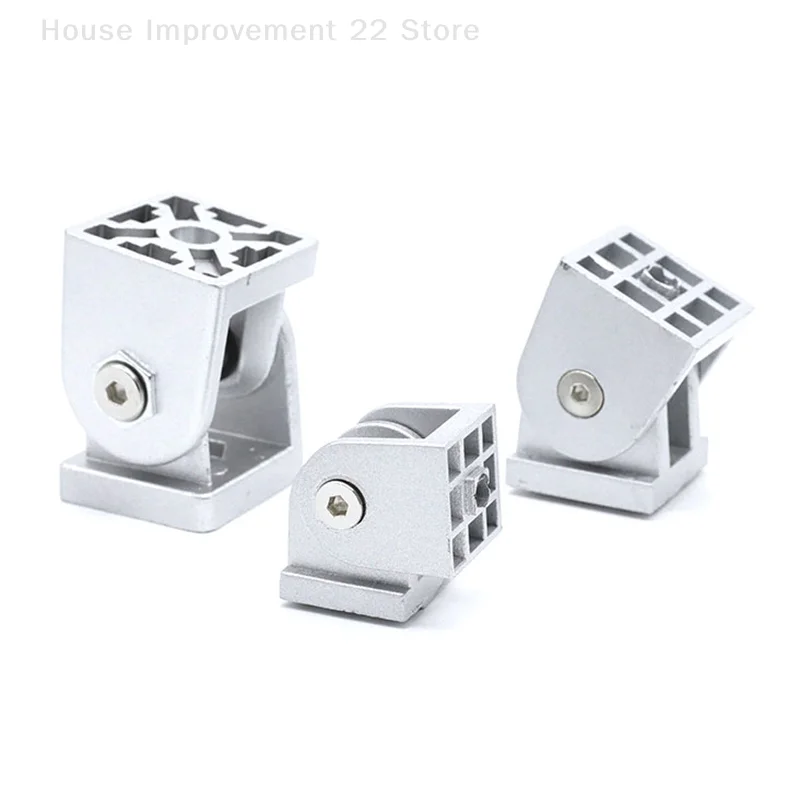 1 Uds 2020/3030/4040 accesorios de bisagra viva de perfil de aleación de Zinc/aluminio conector de junta pivotante Flexible de ángulo recto