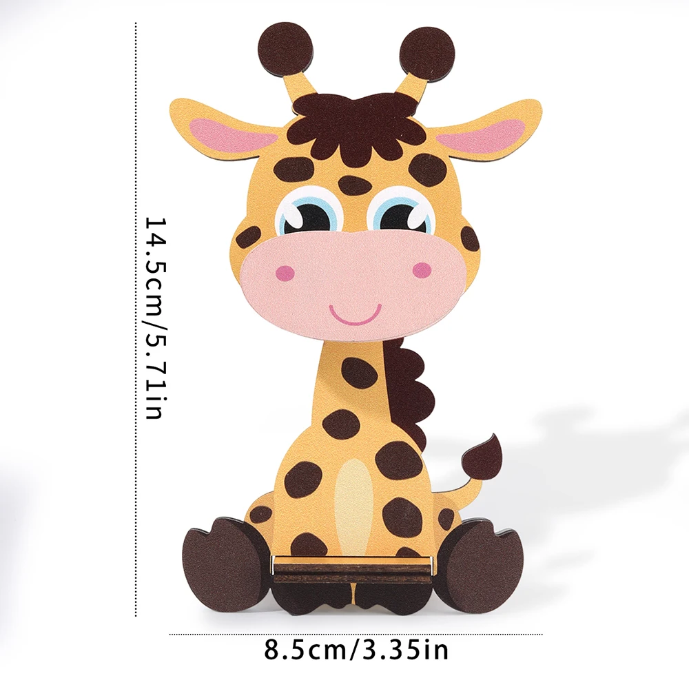 Cartoon Giraffe Glasses Display Stand Cute Animal Glasses Frame Sunglasses Display Stand Hand Carved Home Wooden Decoration 3D