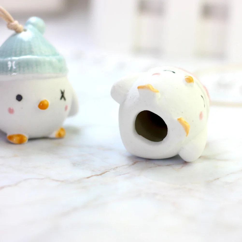 

Ceramic Hanging Pendant Small Chick Shape Bell Inside Car Door Room Garden Hanging Ornaments Gift Ceramic Crafts