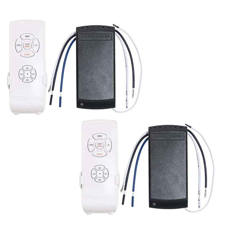 

Ceiling Fan Lamp Remote Control Kit Adjusted Wind Speed Transmitter Receiver 110V White&Black 1Set