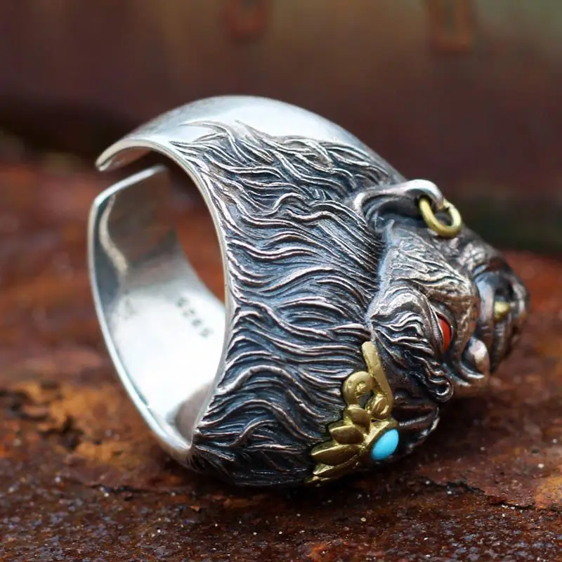 Men\'s Domineering Fudou Mingwang Ring Adjustable Personalized Fashion Accessories