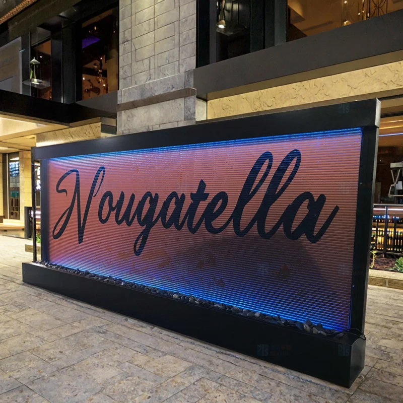 custom.Customized Indoor Contemporary Waterfall Fountain with Company Grooved Glass Fengshui Hotel Company Decora