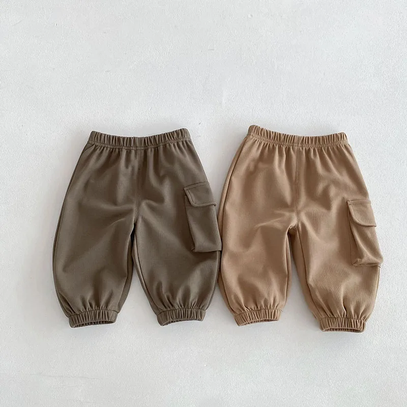 MILANCEL New Autumn Kids Trousers 0-5T Boys Solid Color Casual Harem Pants Children Baby Simplicity Cargo Pants