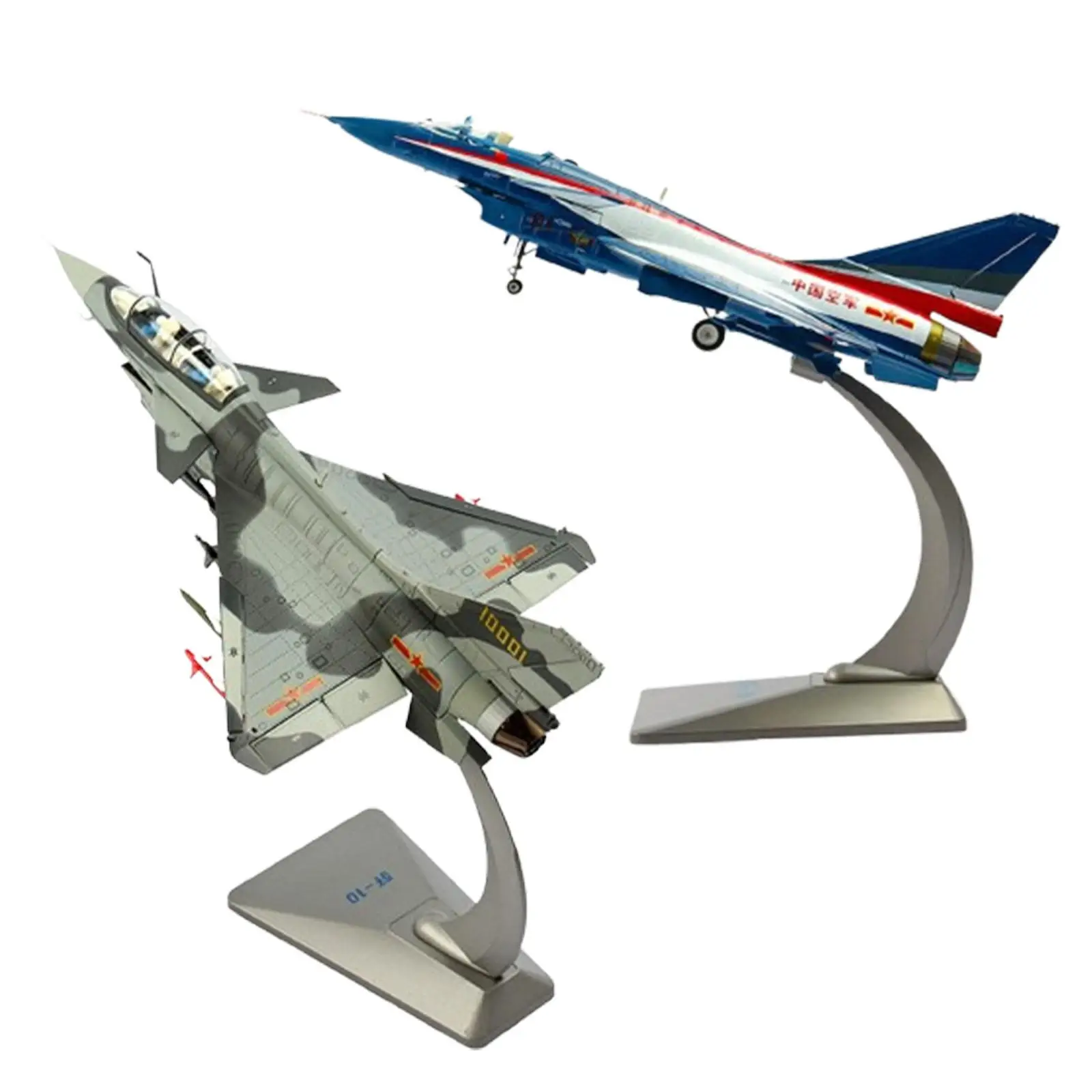 

1/48 Scale Aircraft Desktop Decor Simulation Zinc Alloy Display Ornaments J10 Airplane Model for Table Cafe Shelf Desktop Gift